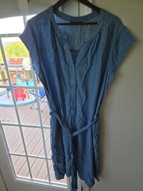 Lane Bryant Light Blue Denim Chambray Shirt Dress